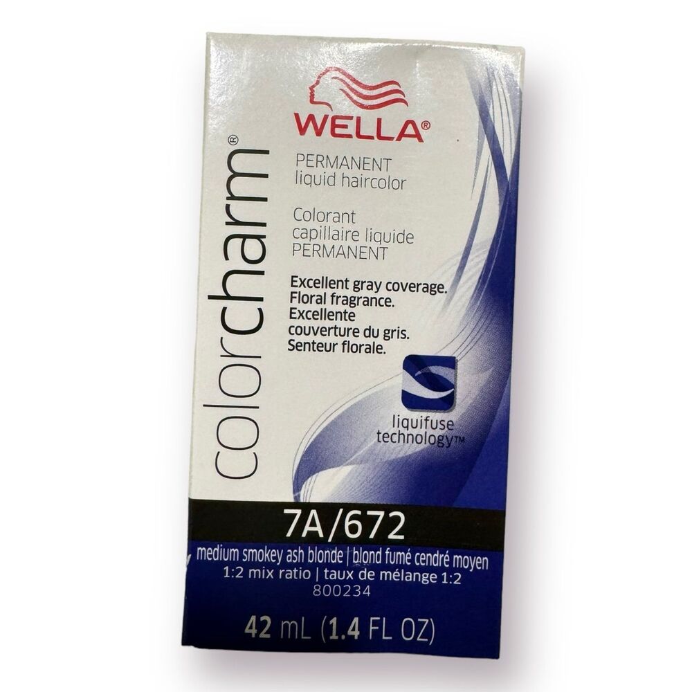 Wella Color Charm Permanent Liquid Hair Color Medium Smokey‎ Ash Blonde 7A/672 1